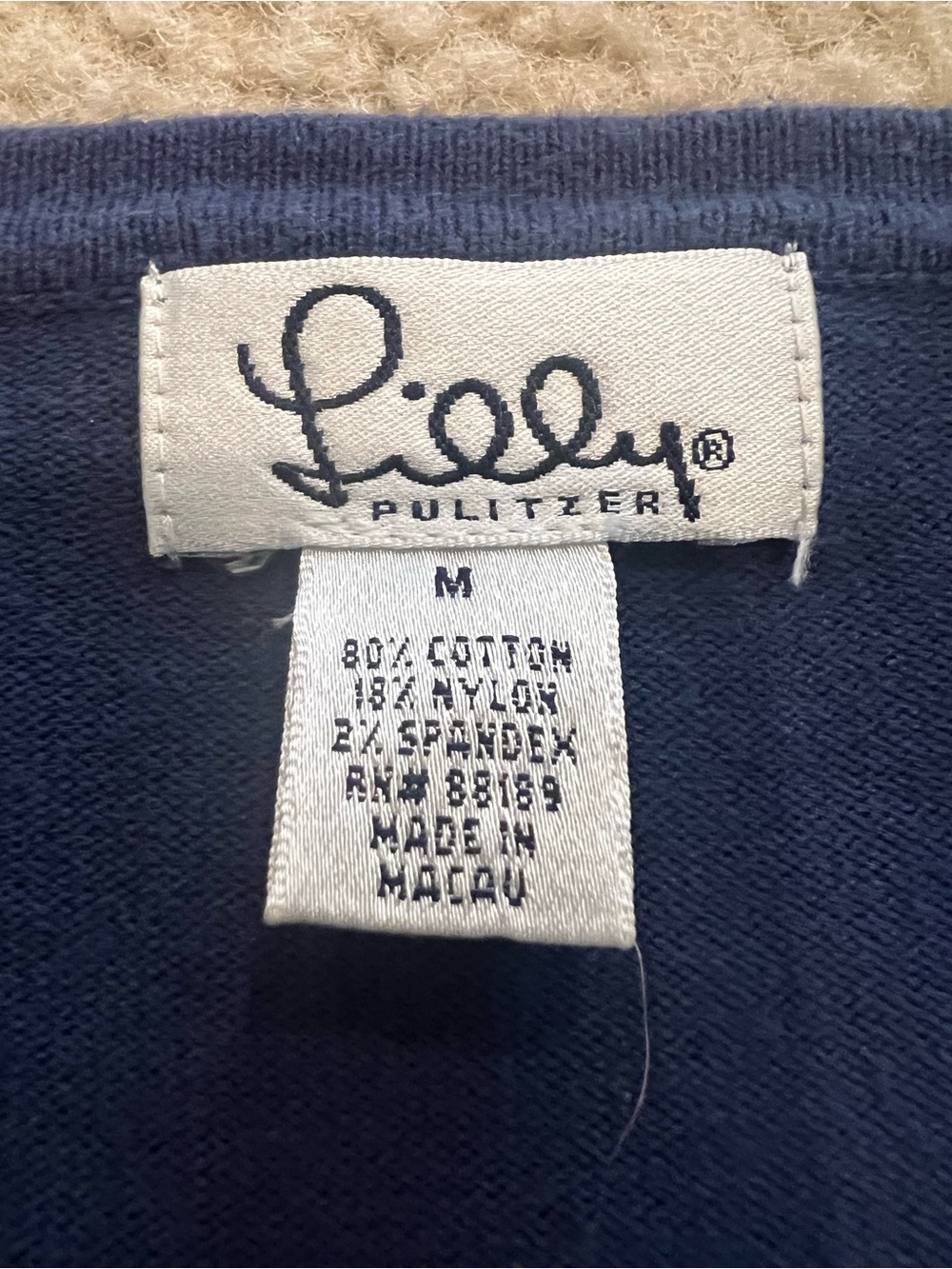 Lilly Pulitzer Navy Scoop-Neck Button Cardigan - Picture 3 of 6